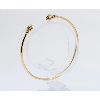 14K Yellow Gold Resizable Bangle Cuff Bracelet