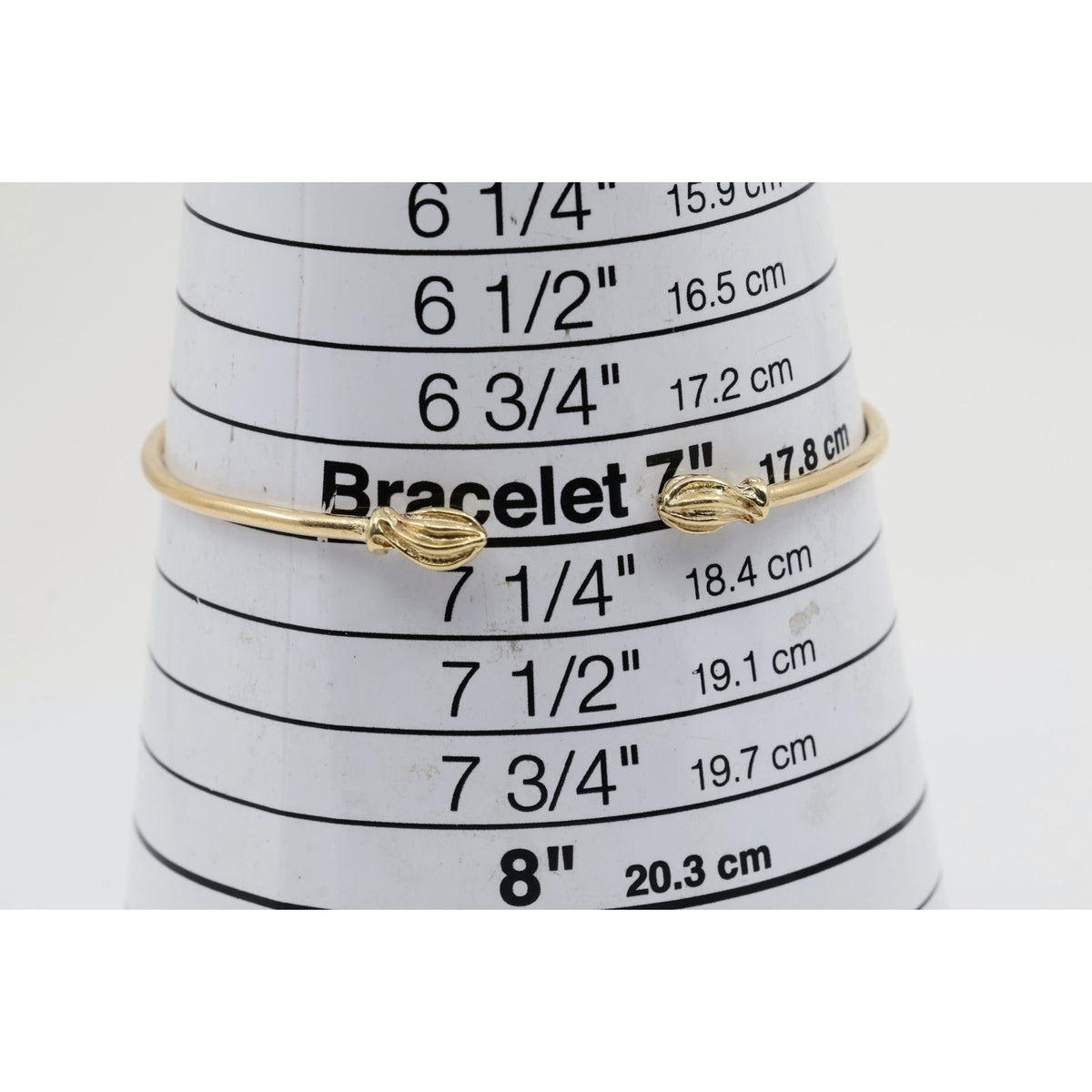 14K Yellow Gold Resizable Bangle Cuff Bracelet