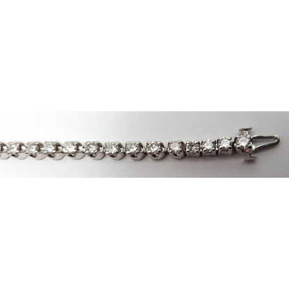 14K Solid White Gold Designer Diamond Tennis Link Bracelet