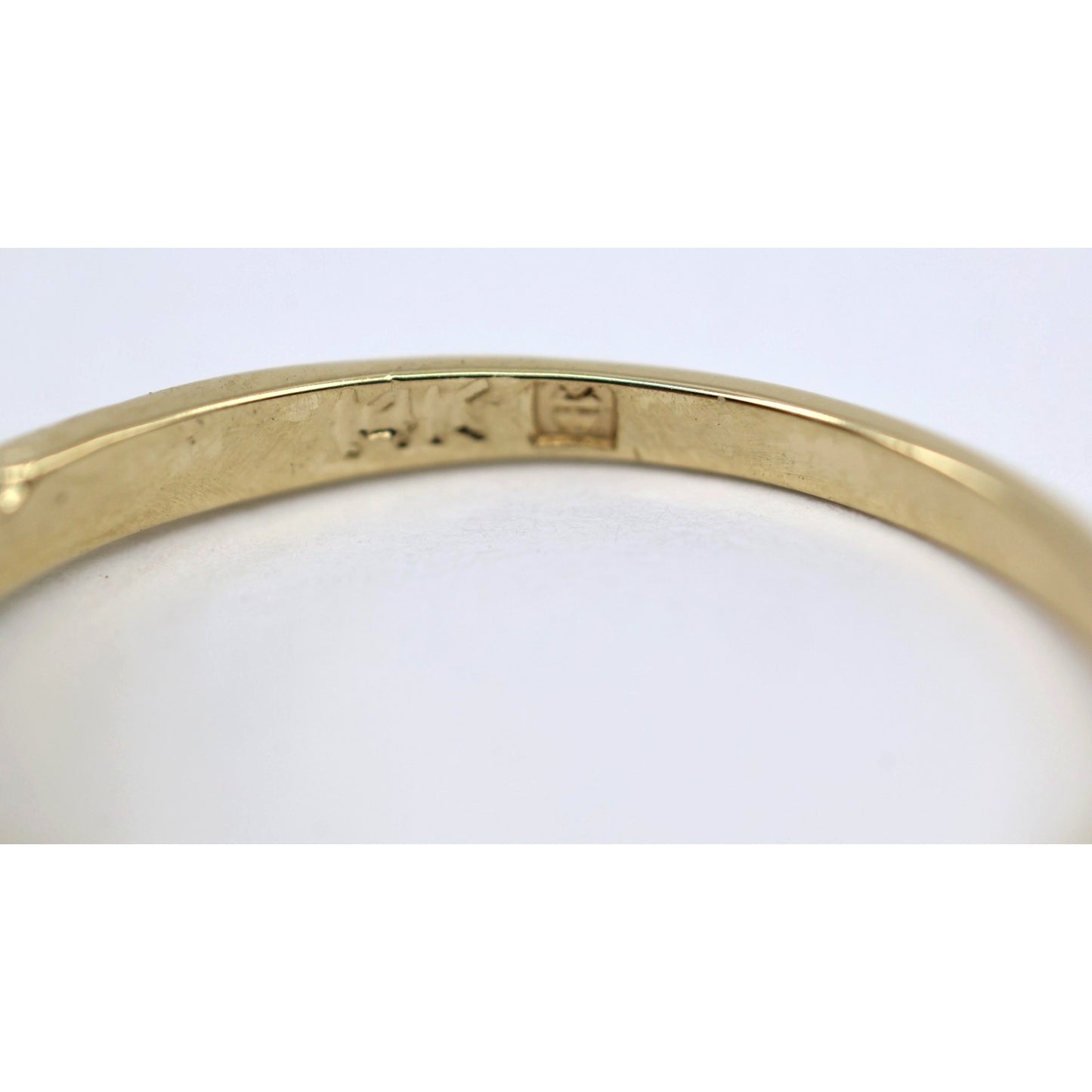 14K Yellow Gold Marquise Green Crystal Hand Ring