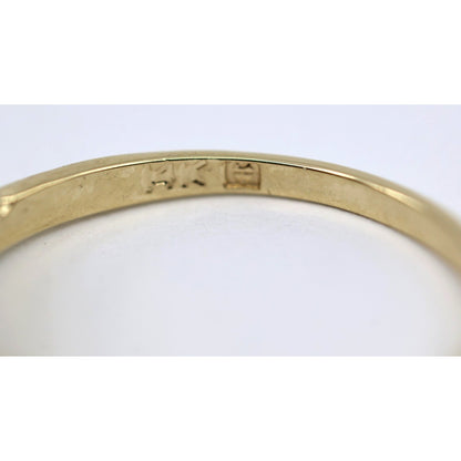 14K Yellow Gold Marquise Green Crystal Hand Ring