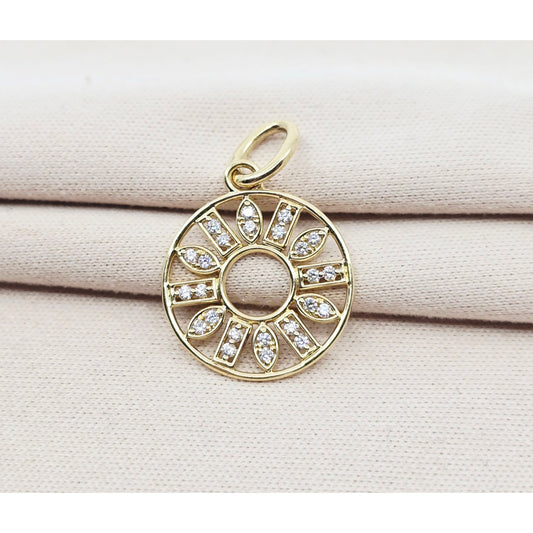 14K Yellow Gold Bony Levy Round Diamond Charm Pendant