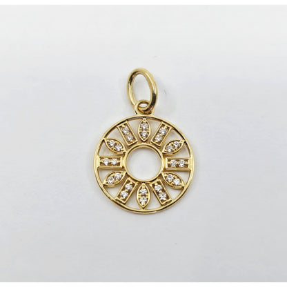 14K Yellow Gold Bony Levy Round Diamond Charm Pendant