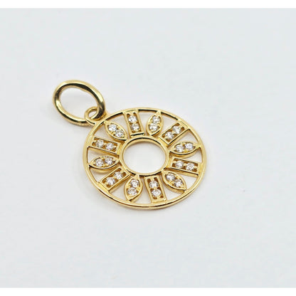 14K Yellow Gold Bony Levy Round Diamond Charm Pendant
