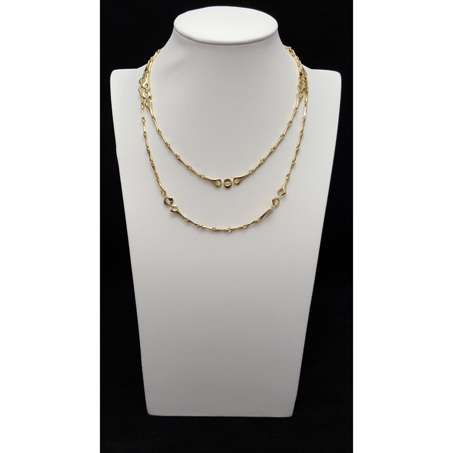 18K Yellow Gold Extra Long Link Chain Necklace