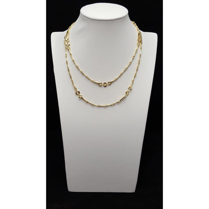 18K Yellow Gold Extra Long Link Chain Necklace