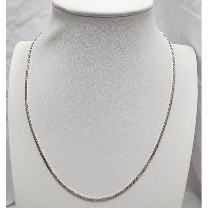 14K White Gold Franco Link Chain Necklace