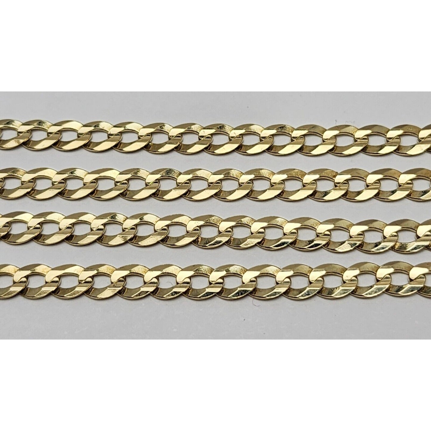 10K Yellow Gold Diamond Cut Cuban Link Chain Necklace