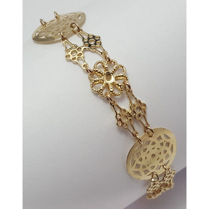 14K Yellow Gold Middle Eastern Style Link Bracelet