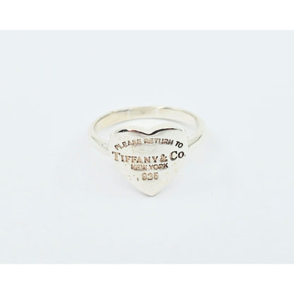 Please Return To Tiffany & Co. Sterling Silver Classic Heart Band Ring