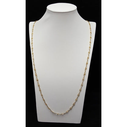 18K Yellow Gold Semper Designer Extra Long Flower Link Chain Necklace