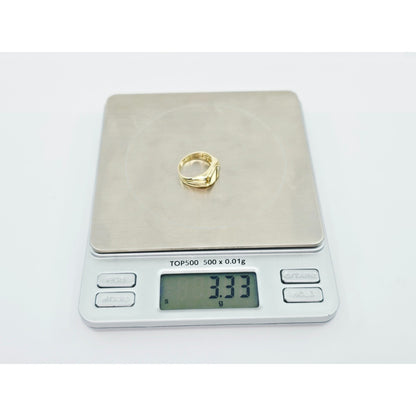 14K Yellow Gold Statement Signet CZ Ring