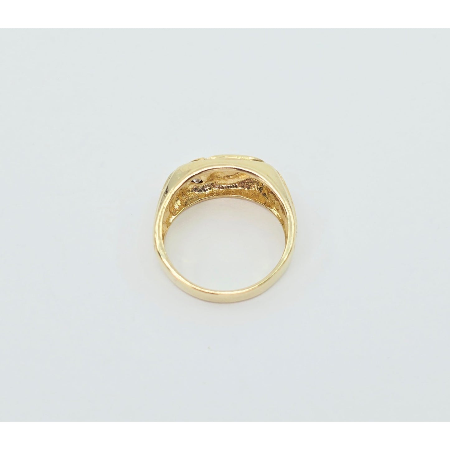 14K Yellow Gold Statement Signet CZ Ring