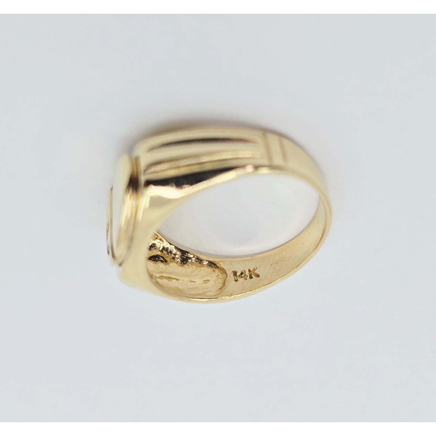 14K Yellow Gold Statement Signet CZ Ring