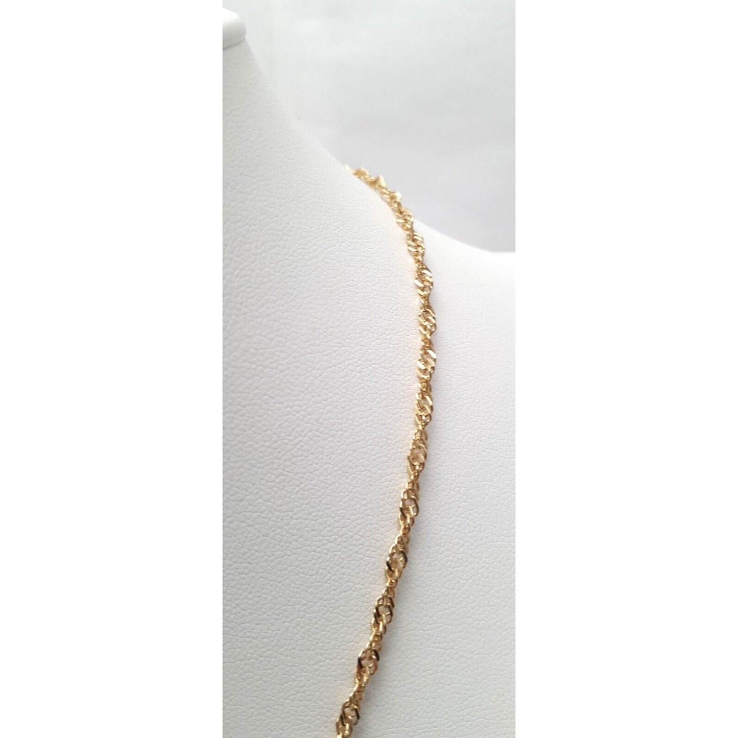 10K Yellow Gold Spiral Link Chain Necklace