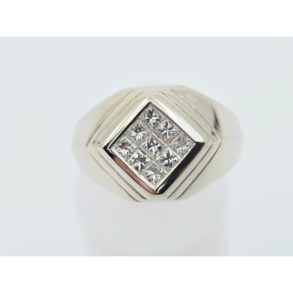 14K White Gold Princess Cut Invisible Setting Diamond Ring