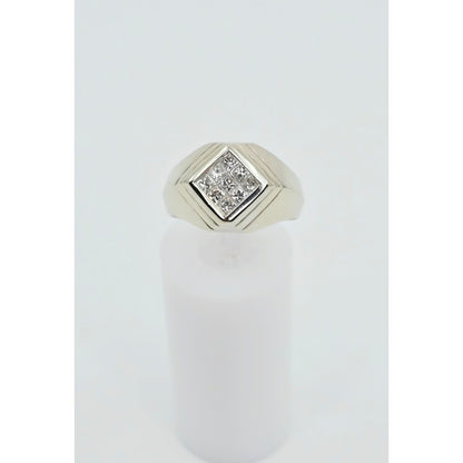 14K White Gold Princess Cut Invisible Setting Diamond Ring