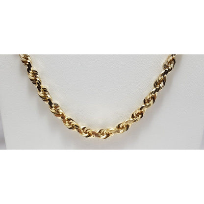 10K Yellow Gold Rope Chain Necklace