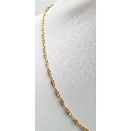 10K Yellow Gold Spiral Link Chain Necklace