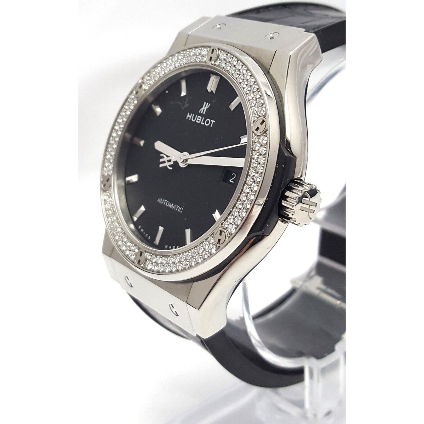 Hublot Classic Fusion 42mm Automatic Watch Titanium Diamonds 542.NX.1171.LR.1104