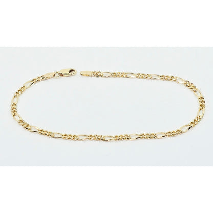 14K Yellow Gold Polished Figaro Link Bracelet