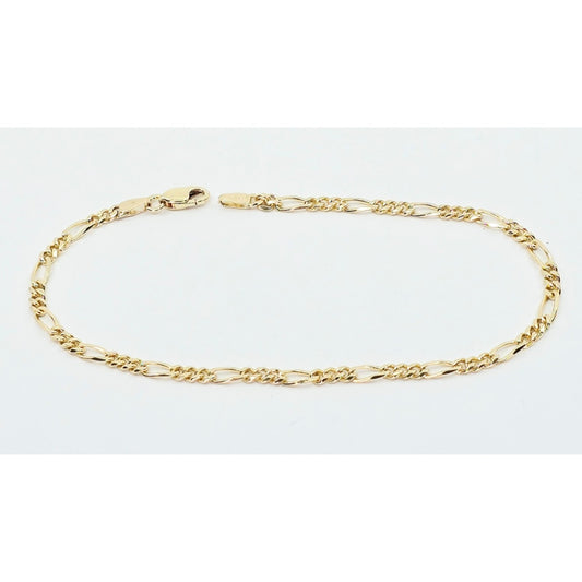14K Yellow Gold Polished Figaro Link Bracelet