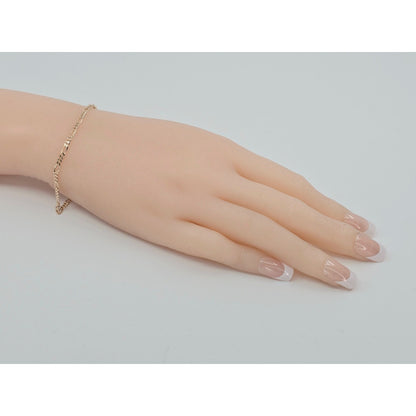 14K Yellow Gold Polished Figaro Link Bracelet