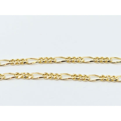 14K Yellow Gold Polished Figaro Link Bracelet