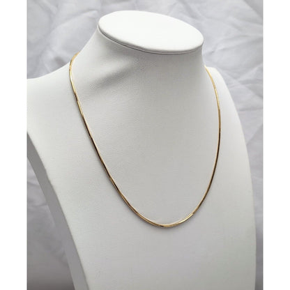 14K Yellow Gold Italy Snake Choker Chain Necklace