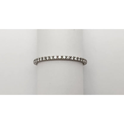 Tiffany & Co Belgium 18k White Gold Pave Metro Diamond Eternity Ring Band