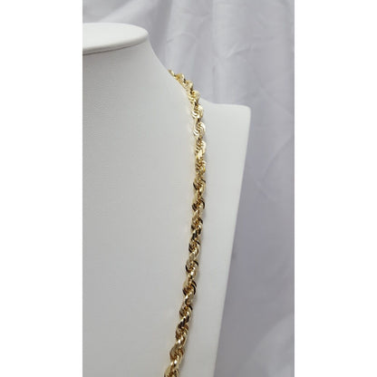 10K Yellow Gold Rope Chain Necklace