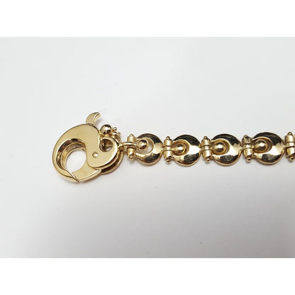 18K Solid Yellow Gold Designer Link Bracelet