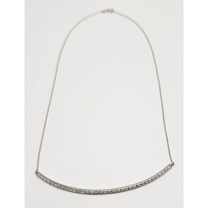 14K White Gold Diamond Link Chain Necklace