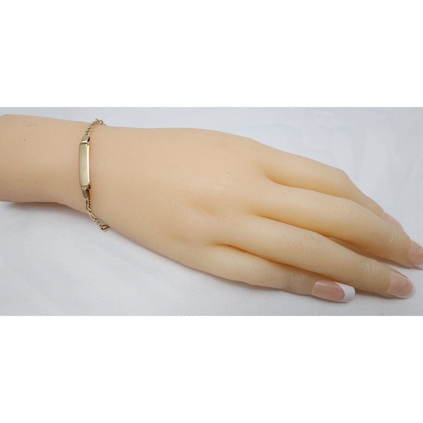 14K Solid Yellow Gold Link ID Bracelet