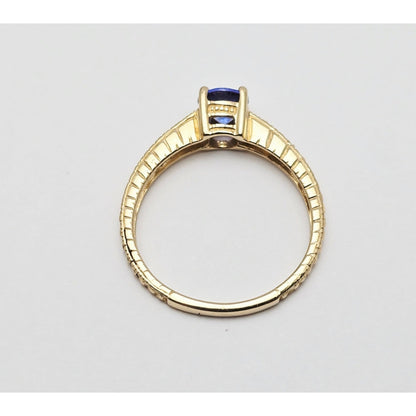14K Yellow Gold Tanzanite & Diamond Ring