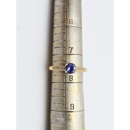 14K Yellow Gold Tanzanite & Diamond Ring