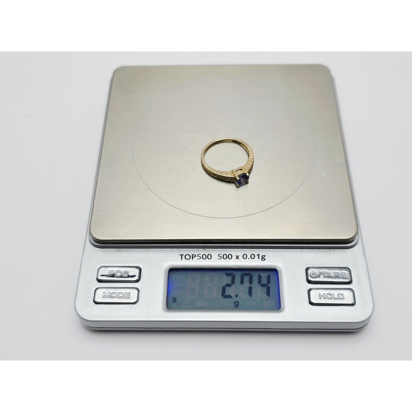 14K Yellow Gold Tanzanite & Diamond Ring