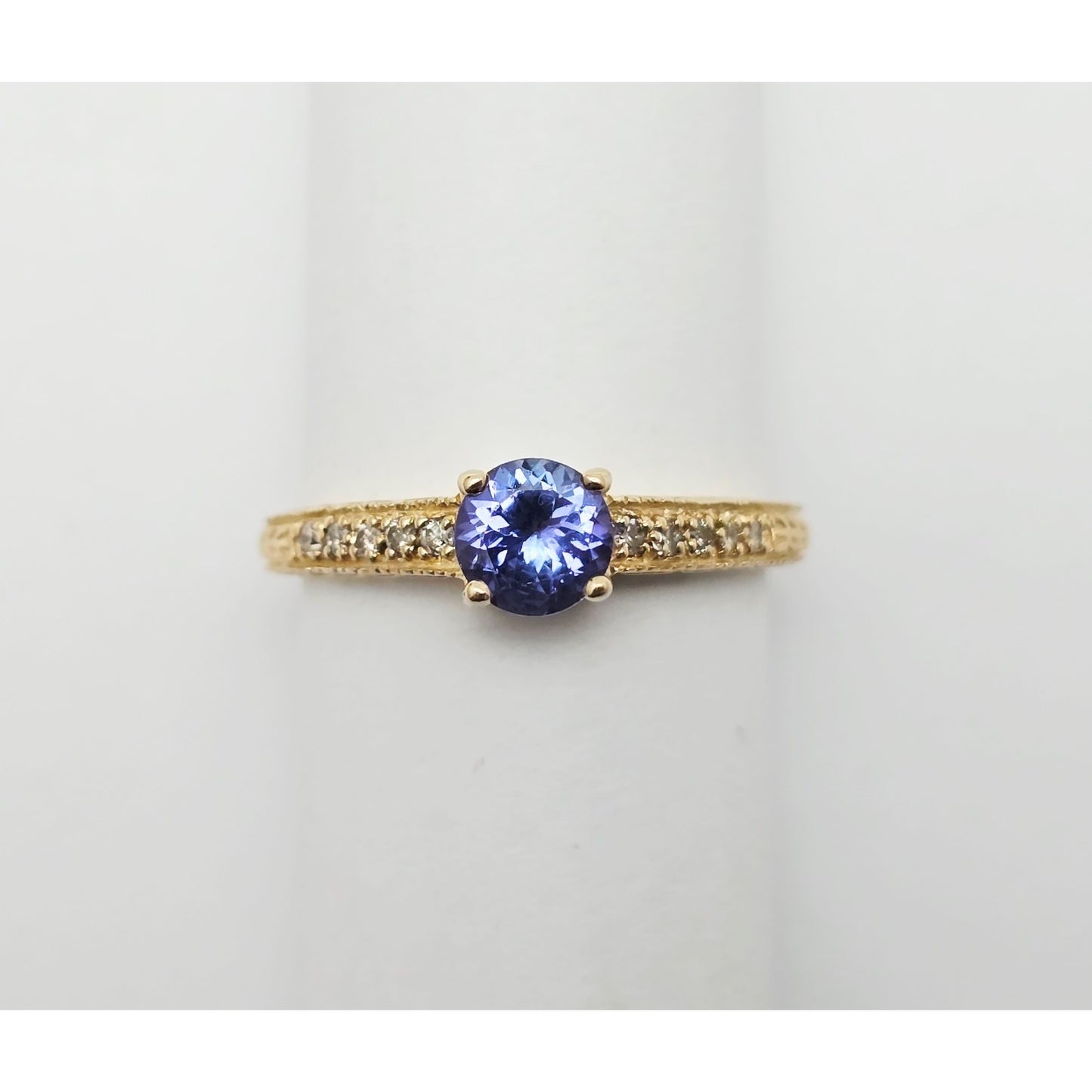 14K Yellow Gold Tanzanite & Diamond Ring