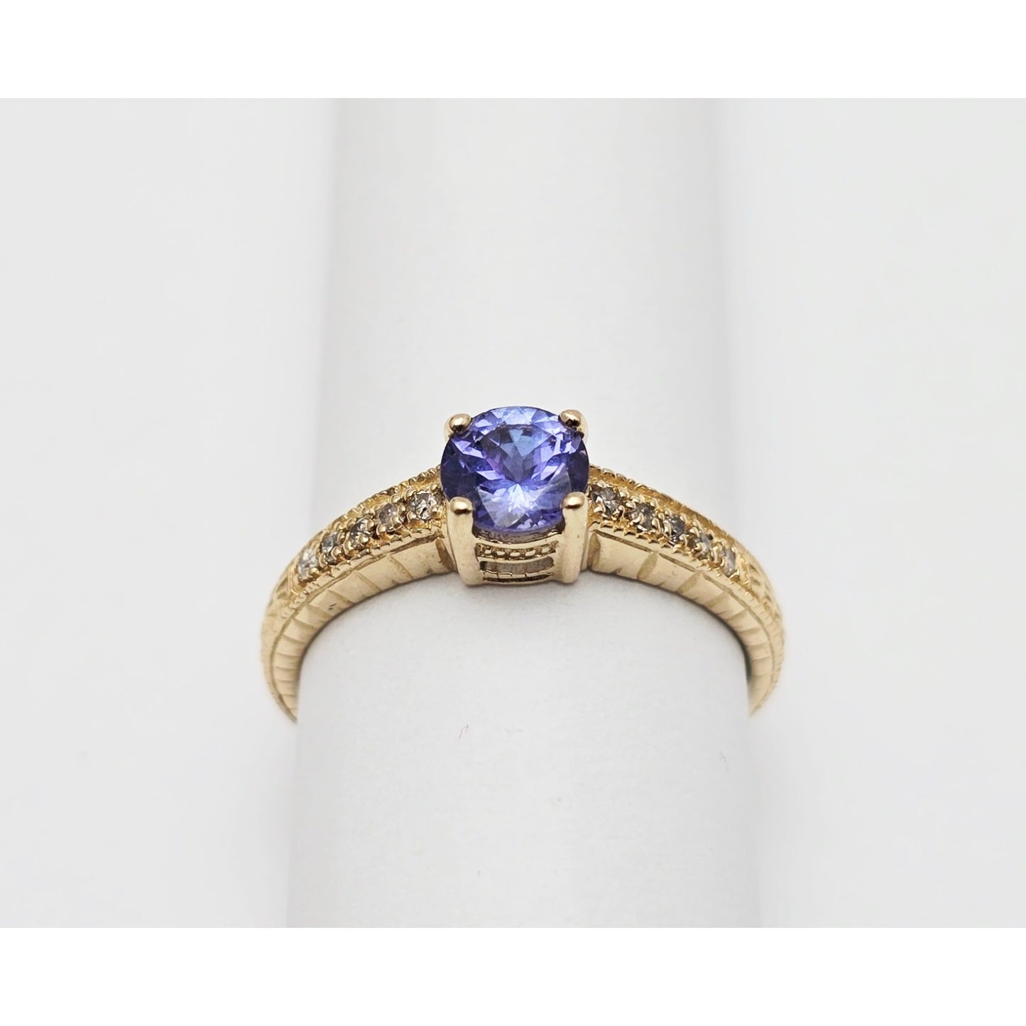 14K Yellow Gold Tanzanite & Diamond Ring