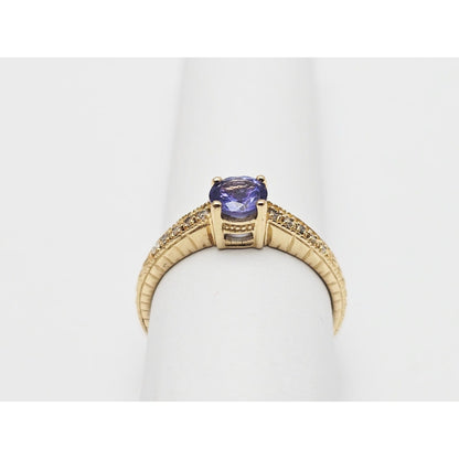 14K Yellow Gold Tanzanite & Diamond Ring