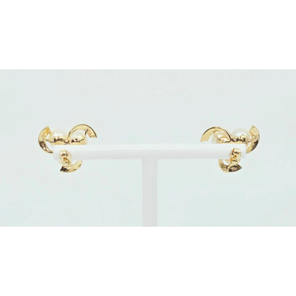 14K Yellow Gold Pearl Spiral Stud Earrings
