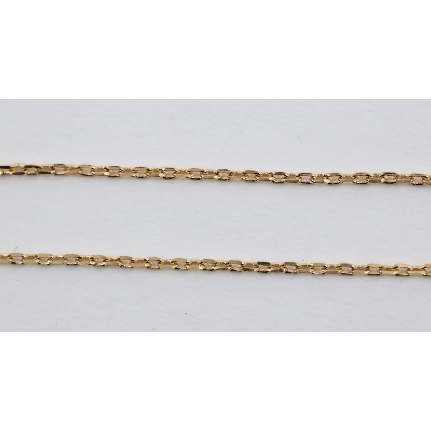 14K Yellow Gold Resizable Dangling Diamond Shaped Charm Link Chain Necklace