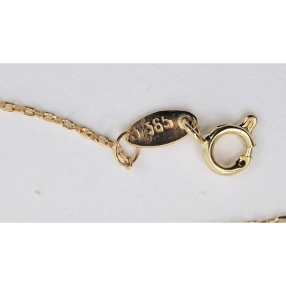 14K Yellow Gold Resizable Dangling Diamond Shaped Charm Link Chain Necklace