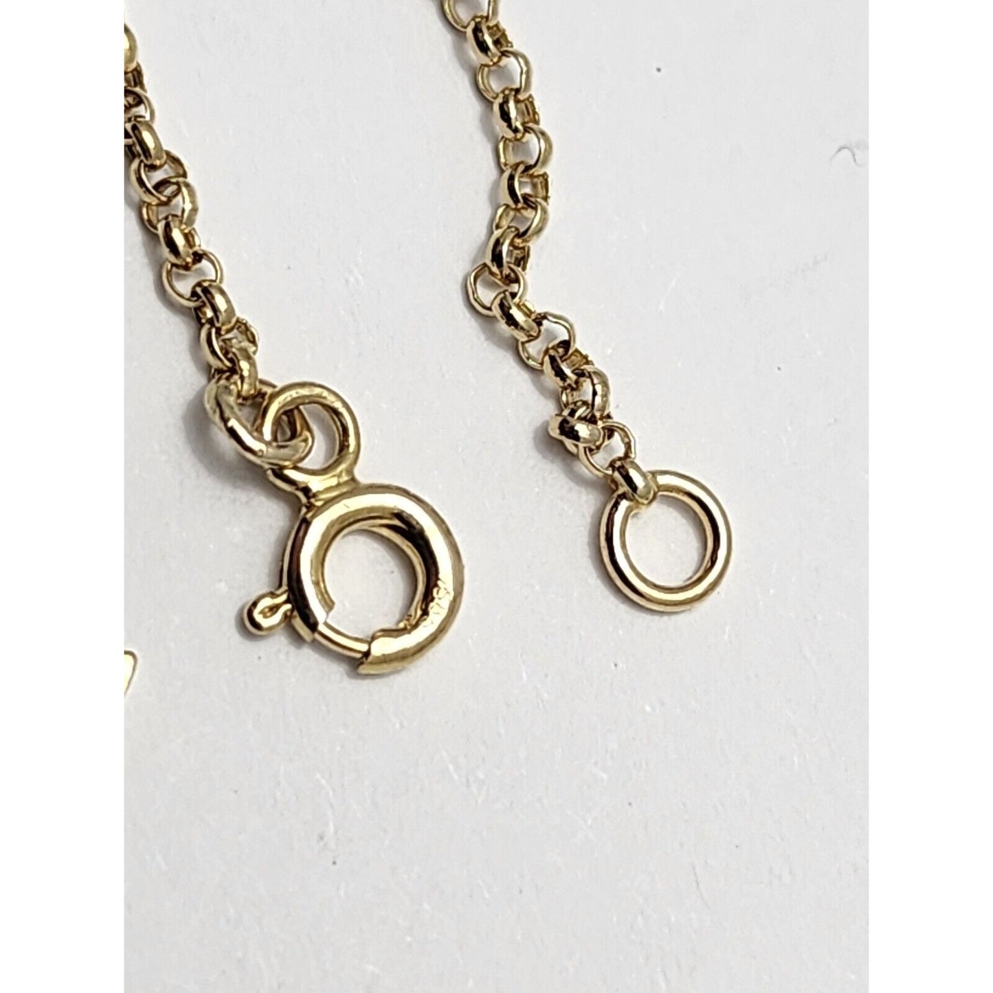 14K Yellow Gold Chanel Charm Pendant Resizable Link Chain Necklace