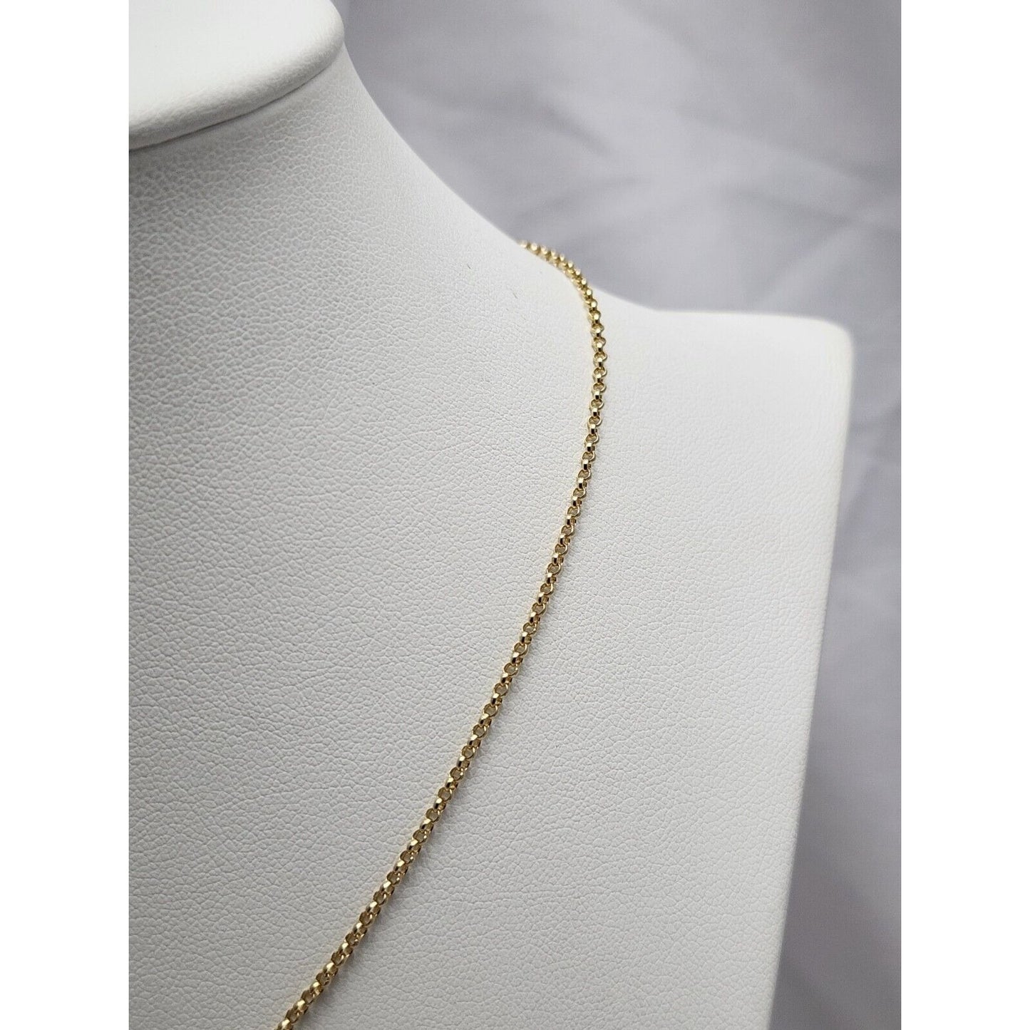 14K Yellow Gold Chanel Charm Pendant Resizable Link Chain Necklace