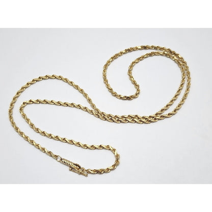 14K Yellow Gold Rope Chain Necklace