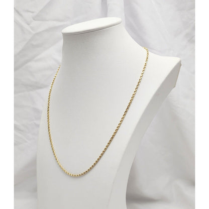 14K Yellow Gold Rope Chain Necklace