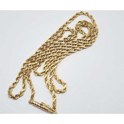 14K Yellow Gold Rope Chain Necklace