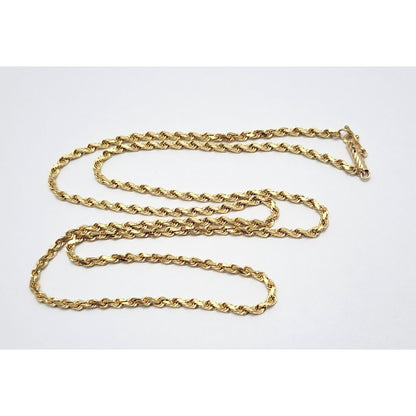 14K Yellow Gold Rope Chain Necklace