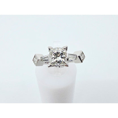 Beautiful Solid Platinum Princess Cut Diamond Engagement Ring 1.05ct EGL Report
